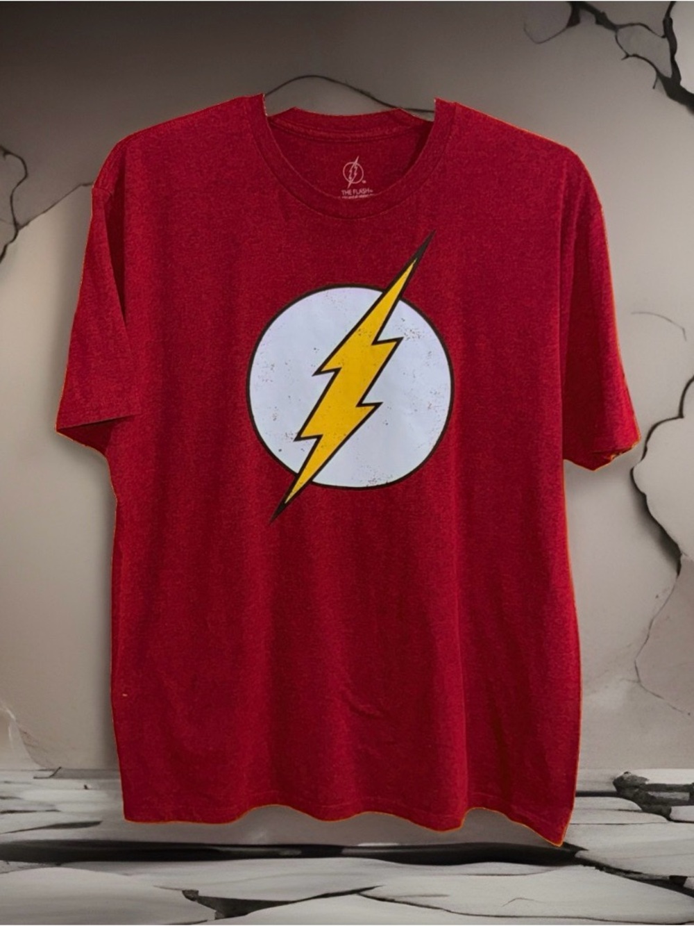 The Flash Men's Red Heather Graphic Lightning Bolt Tee - XL - EC